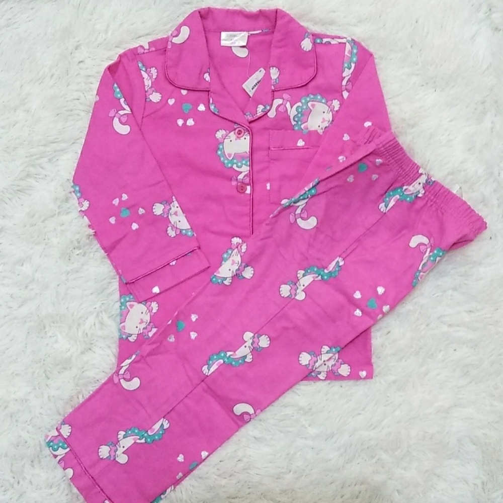 Dreamcatchers Girls Kitten Print Pajamas - 4-5 - NWT